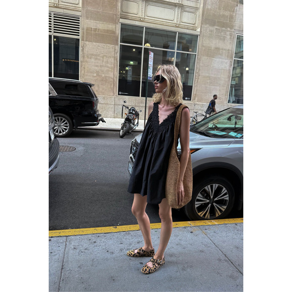 Helsa Mini Dress With Lace in Tech Poplin S - Picture 4 of 12